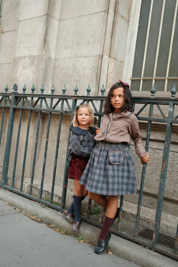Skirt TOURNON - blue tartan [Maison Marelle](26FW)drop1 4