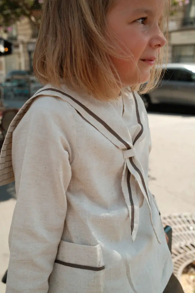 Blouse VANEAU - beige linen [Maison Marelle](26FW)drop1 3