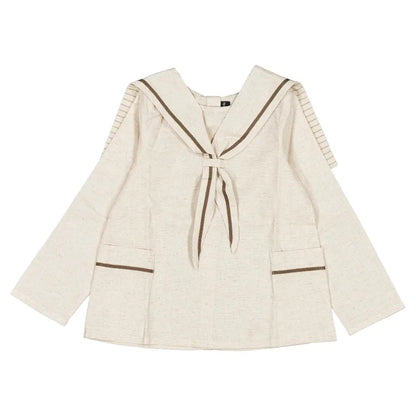 Blouse VANEAU - beige linen [Maison Marelle](26FW)drop1 7