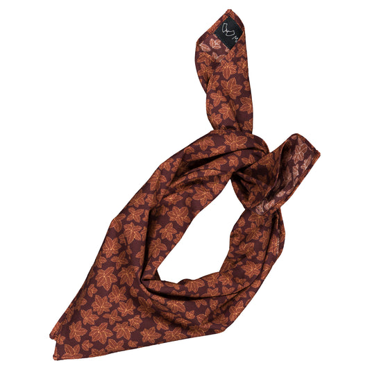 Scarf VENDOME - maple leaves burgundy [Maison Marelle](26FW)drop1 1