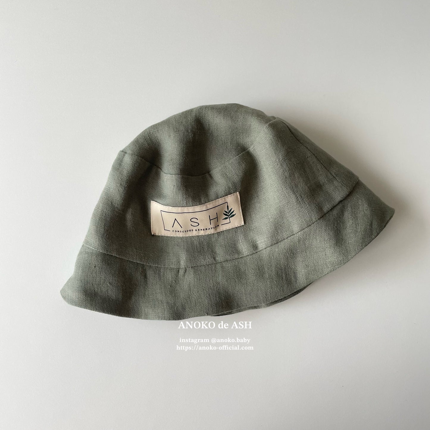 SUN HAT / basil (no ear / straight) [ASH GENERATION]