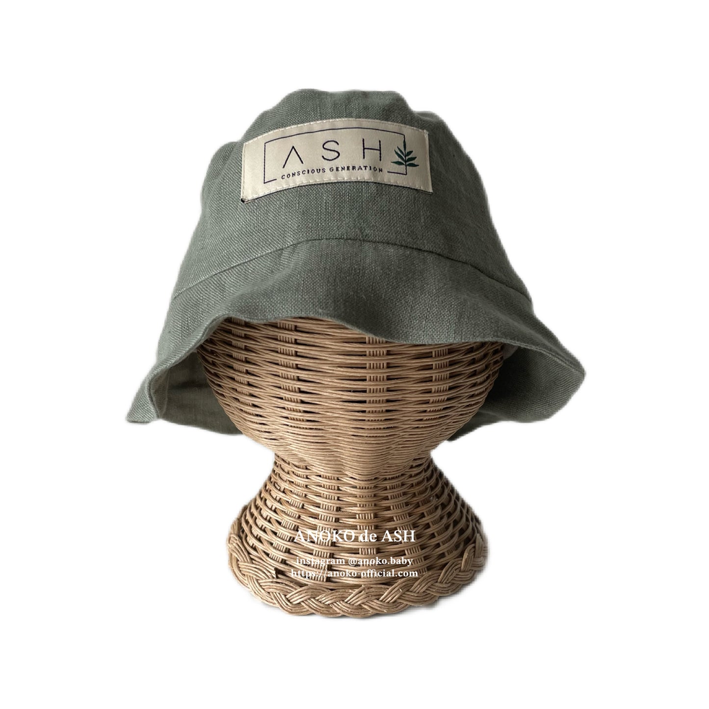 SUN HAT / basil (no ear / straight) [ASH GENERATION]