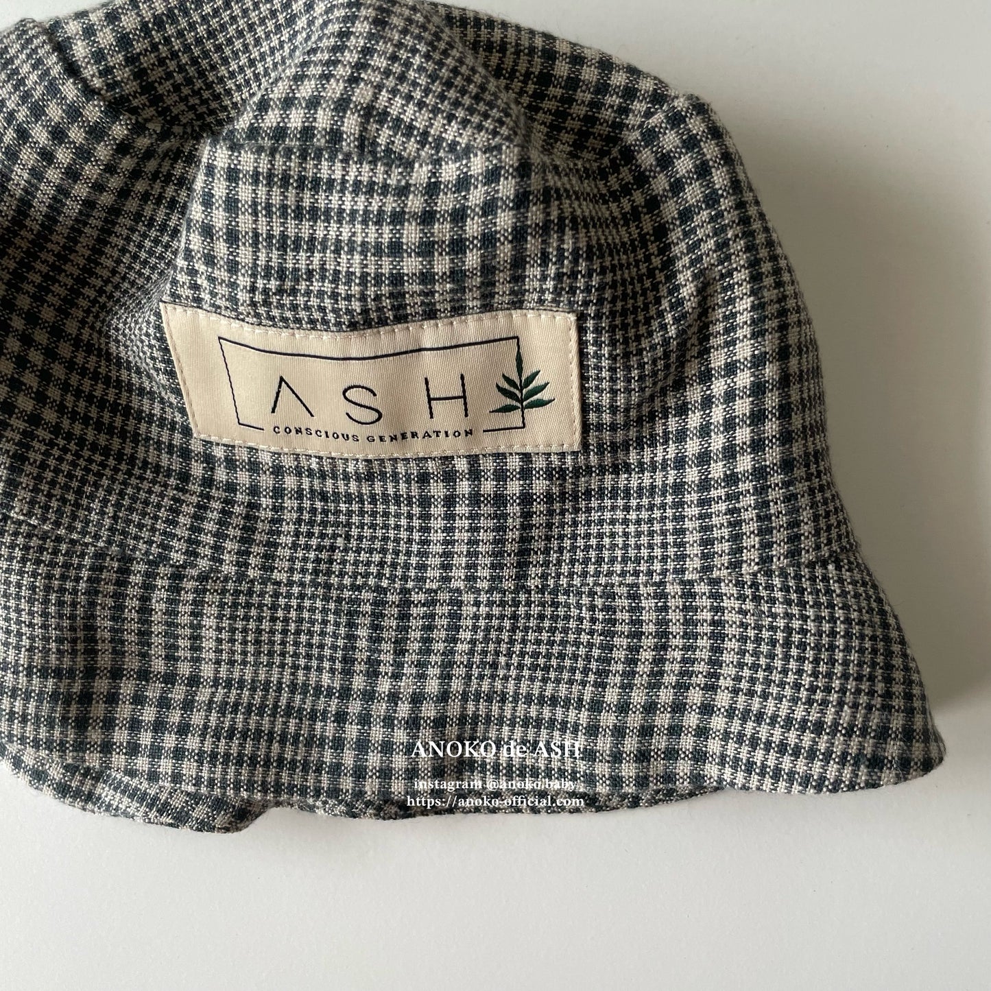 SUN HAT / glencheck (no ear / straight) [ASH GENERATION]
