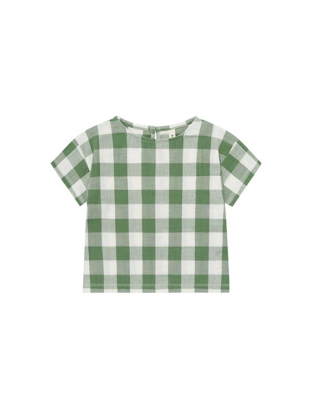Dill Gingham Boxy T-Shirt [organic zoo] (26SS)