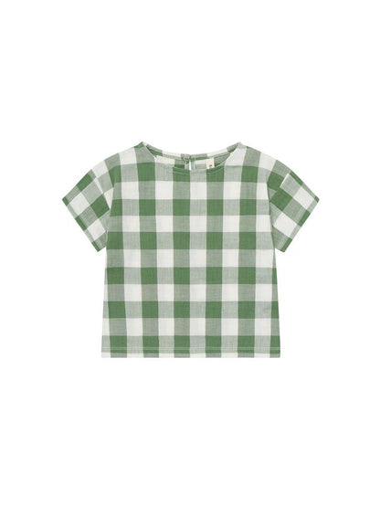 Dill Gingham Boxy T-Shirt [organic zoo] (26SS)