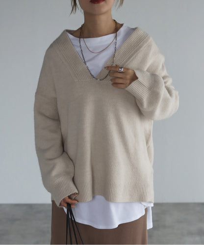 Deep V-Neck Knit [LADIES] 9