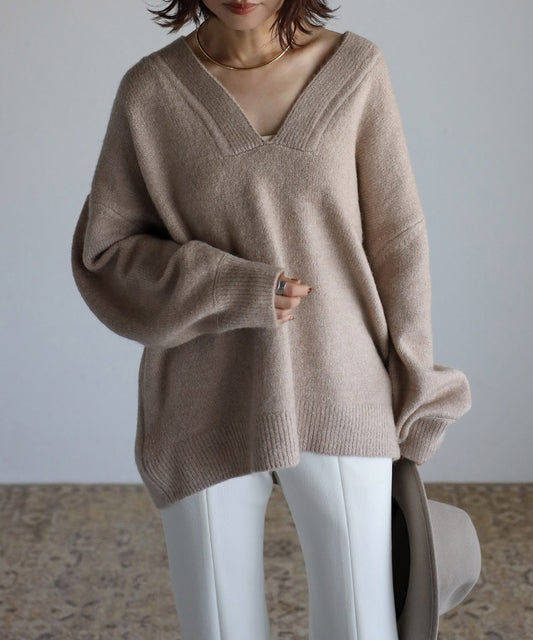 Deep V-Neck Knit [LADIES] 19