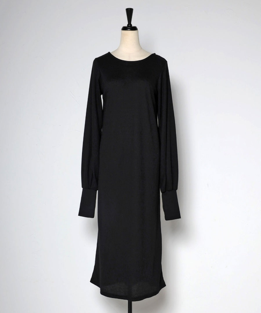 Cut Waffle Thumbhole Volume Sleeve Dress [LADIES] 3