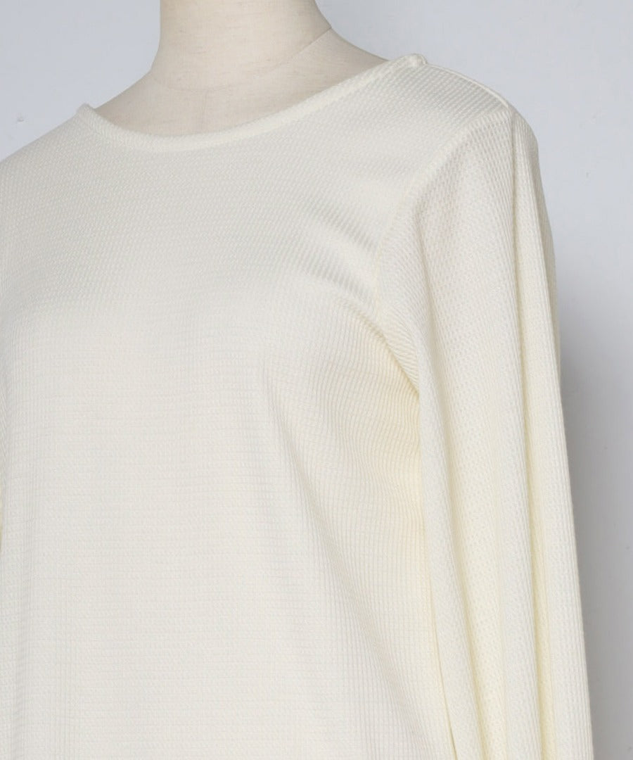 Cut Waffle Thumbhole Volume Sleeve Dress [LADIES] 7