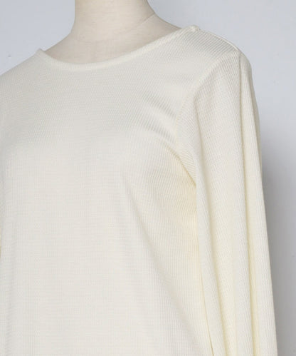 Cut Waffle Thumbhole Volume Sleeve Dress [LADIES] 7
