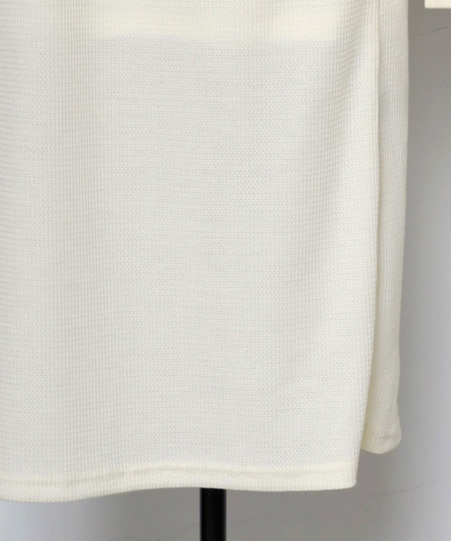Cut Waffle Thumbhole Volume Sleeve Dress [LADIES] 8