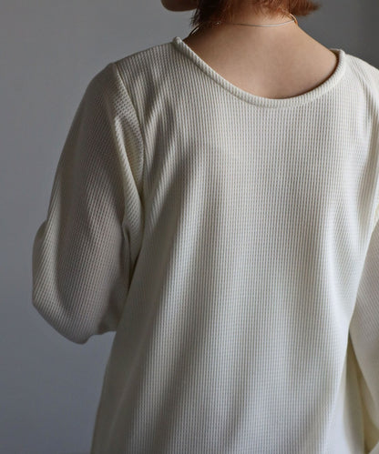 Cut Waffle Thumbhole Volume Sleeve Dress [LADIES] 29