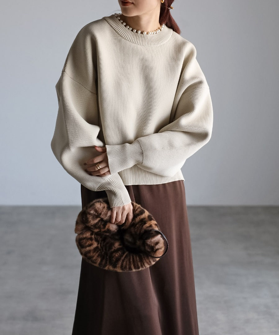 Pearl Round Neck Diver Knit [LADIES] 1