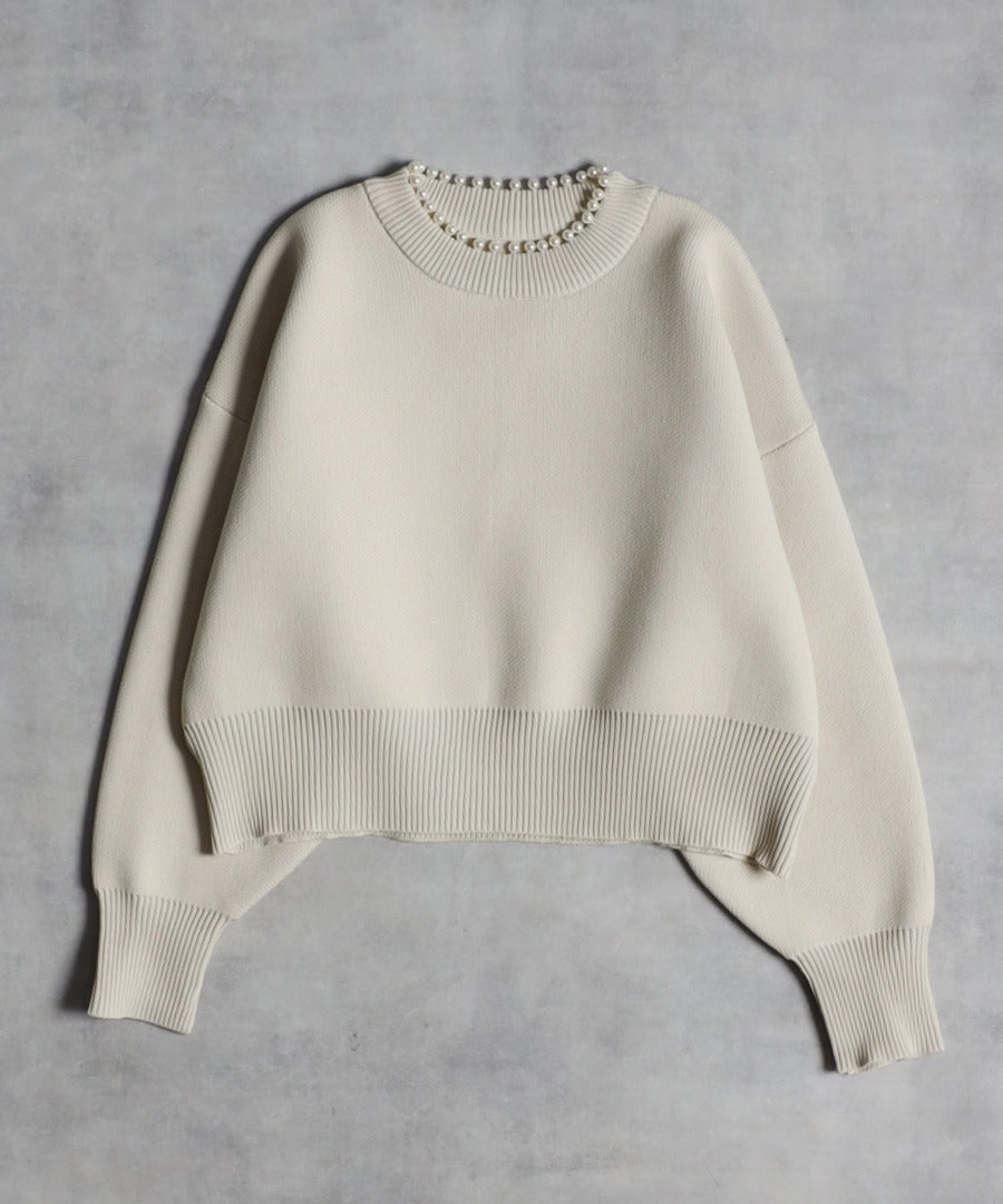Pearl Round Neck Diver Knit [LADIES] 2