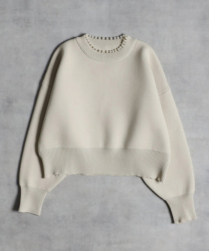Pearl Round Neck Diver Knit [LADIES] 2