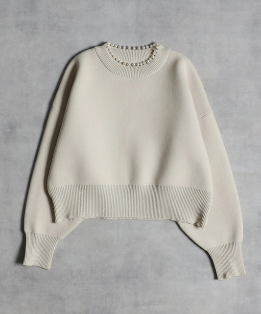 Pearl Round Neck Diver Knit [LADIES] 2