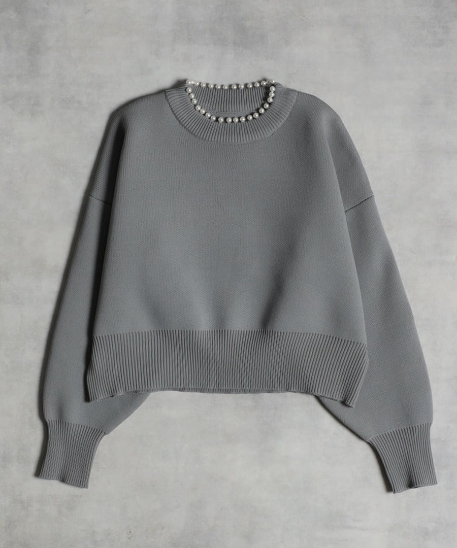 Pearl Round Neck Diver Knit [LADIES] 3