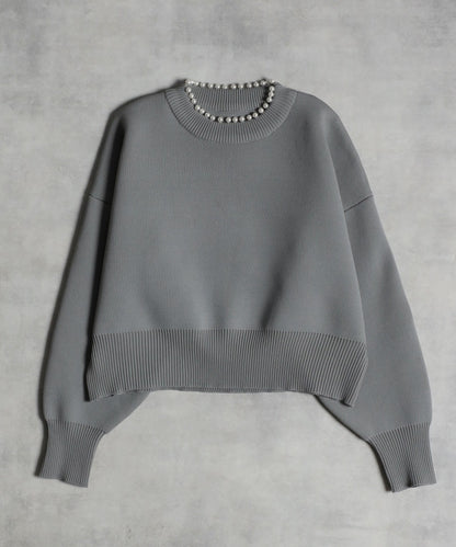 Pearl Round Neck Diver Knit [LADIES] 3