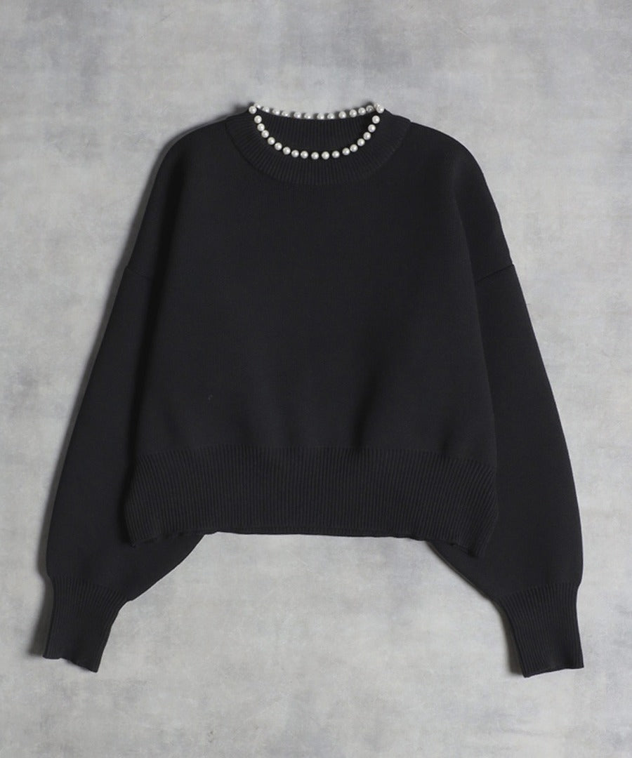 Pearl Round Neck Diver Knit [LADIES] 4