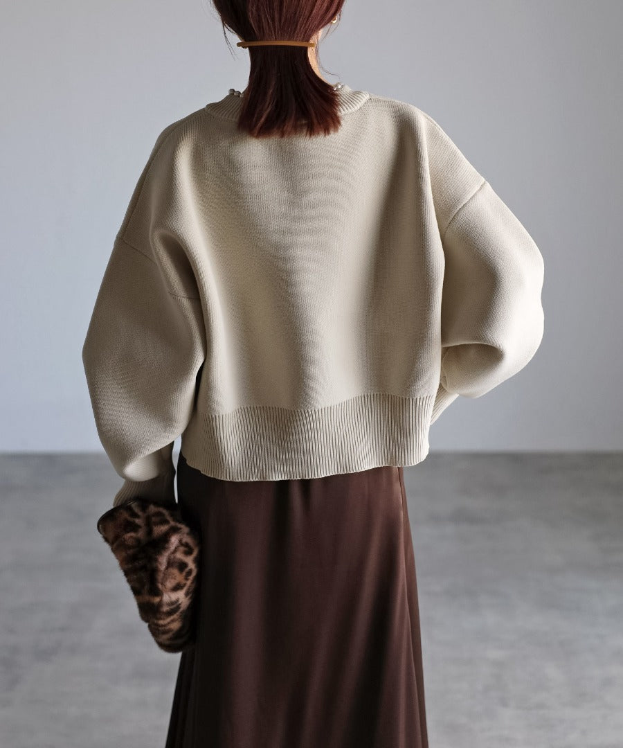 Pearl Round Neck Diver Knit [LADIES] 8