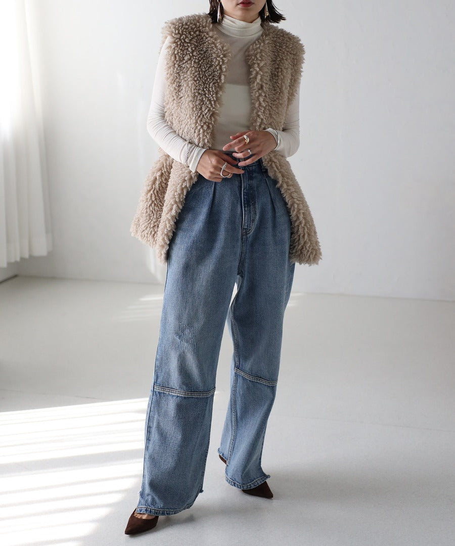 Poodle Fur Long Vest [LADIES] 2