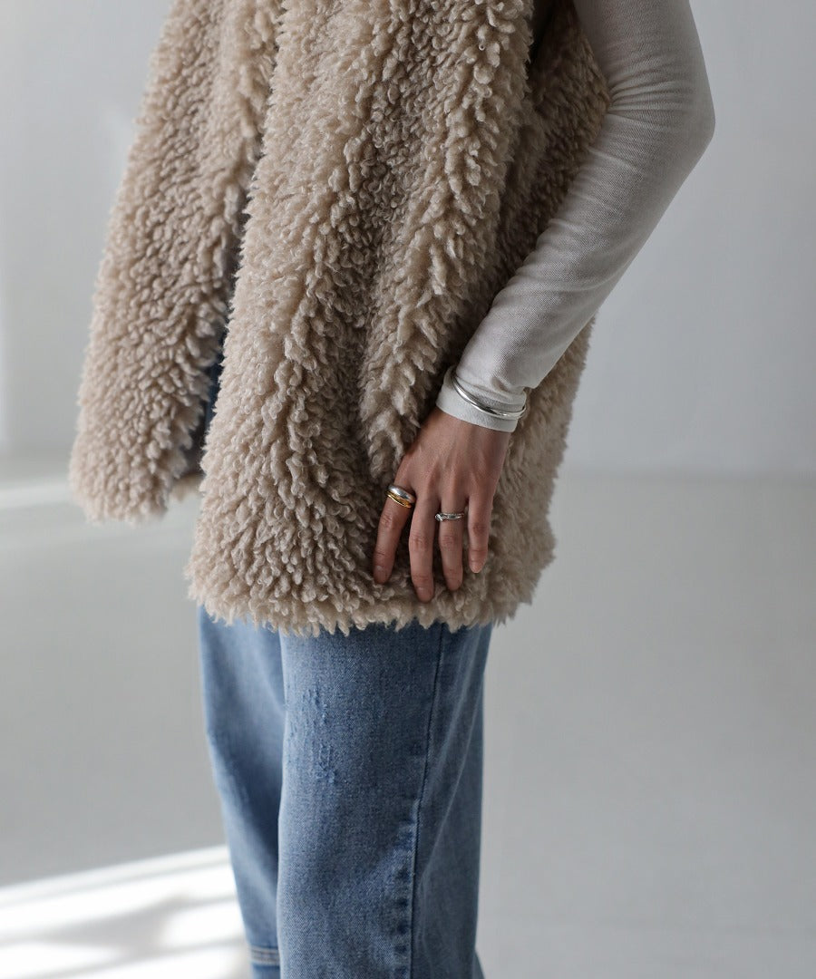 Poodle Fur Long Vest [LADIES] 9