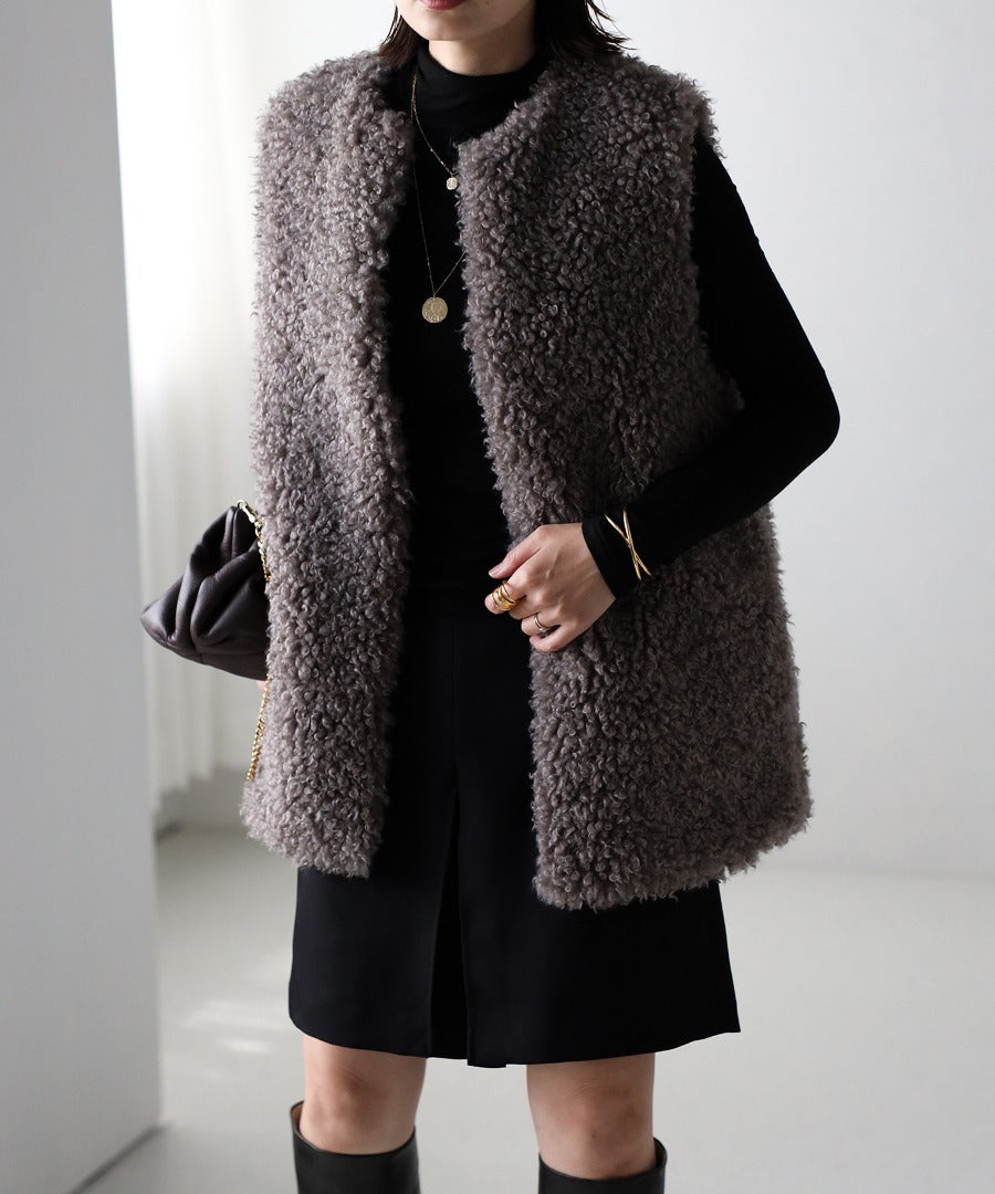 Poodle Fur Long Vest [LADIES] 10