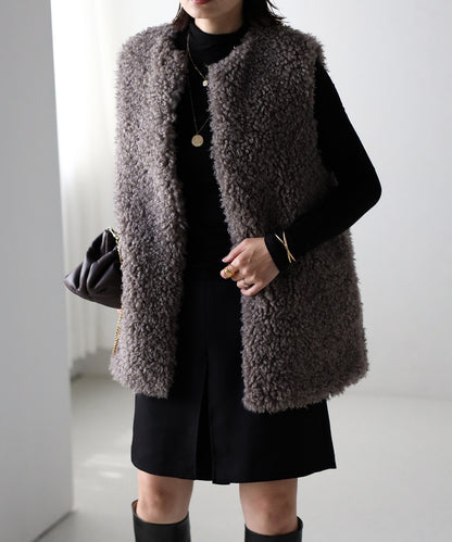 Poodle Fur Long Vest [LADIES] 10