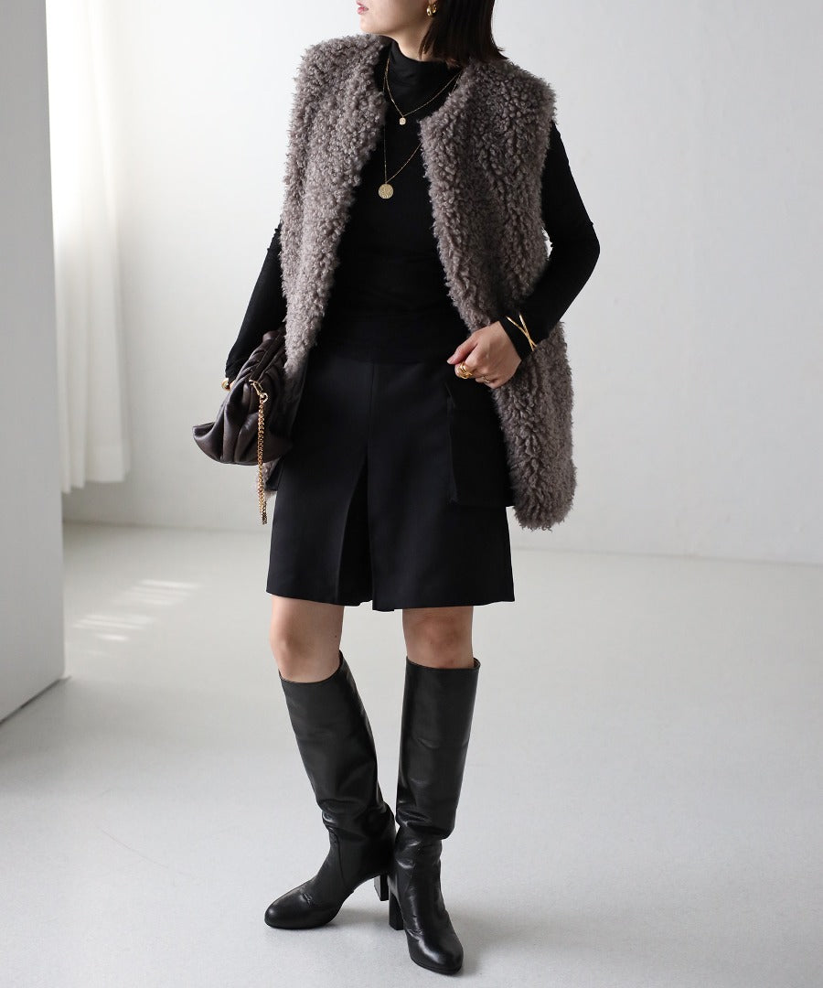 Poodle Fur Long Vest [LADIES] 11