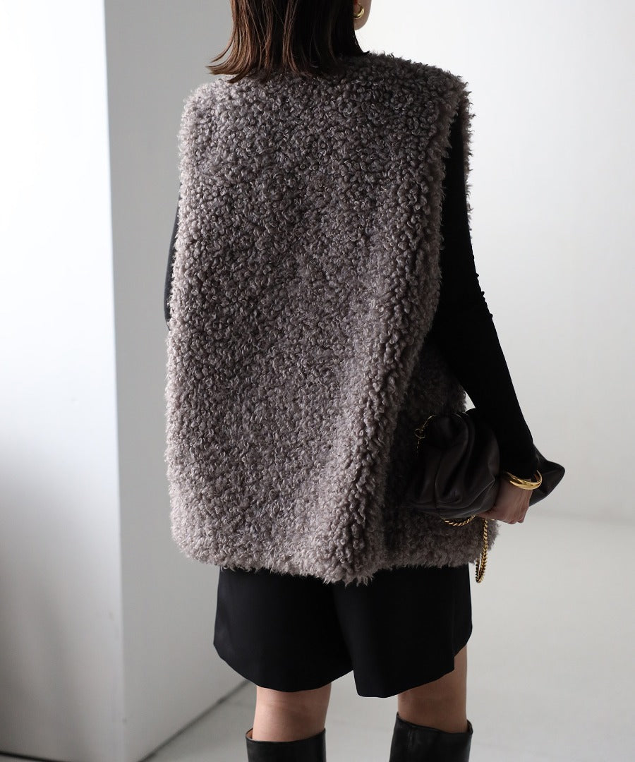 Poodle Fur Long Vest [LADIES] 14