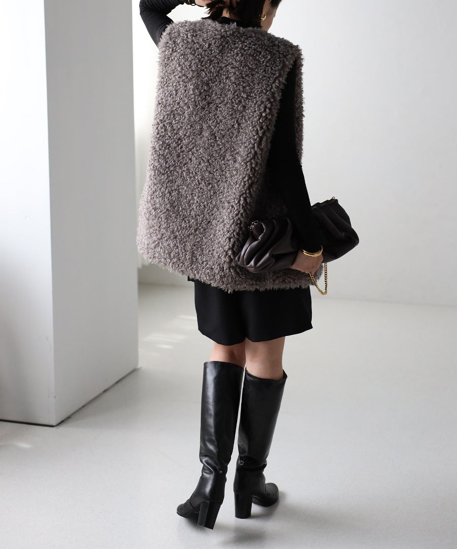 Poodle Fur Long Vest [LADIES] 15