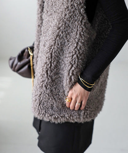 Poodle Fur Long Vest [LADIES] 18