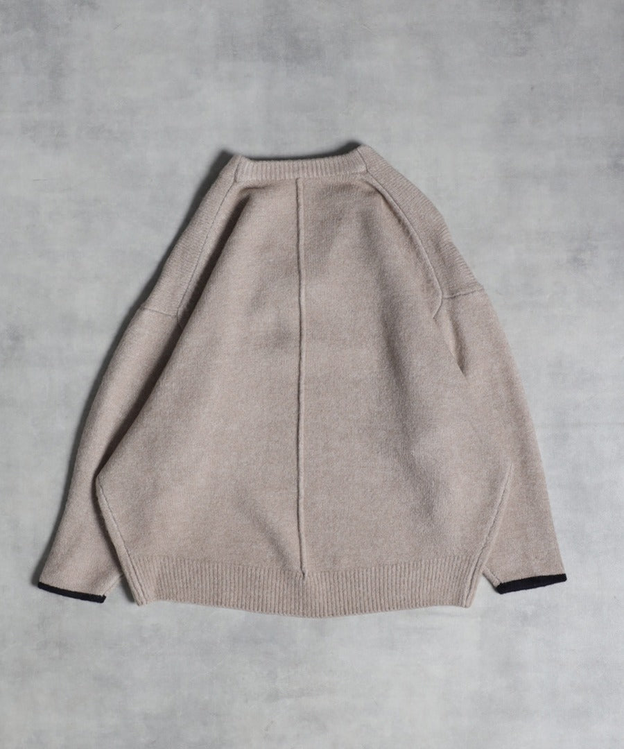 Bicolor Cocoon V-Neck Knit [LADIES] 4