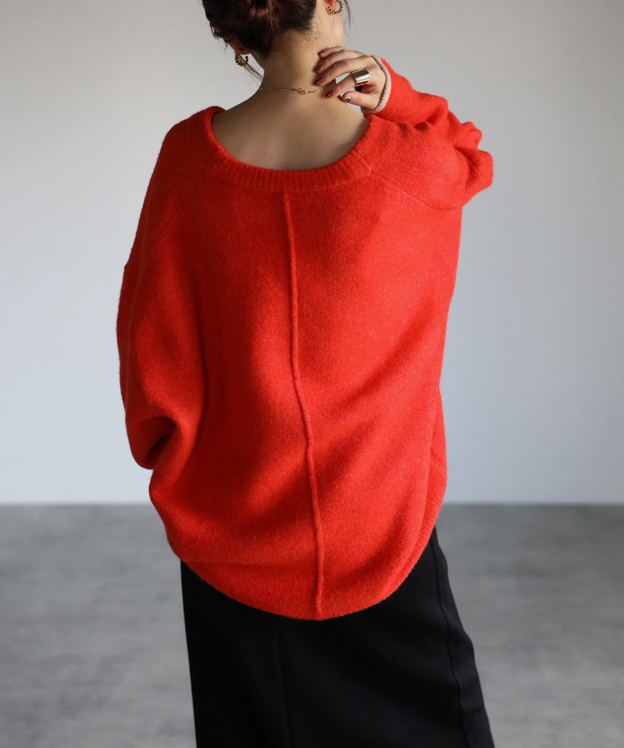 Bicolor Cocoon V-Neck Knit [LADIES] 12