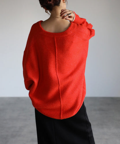 Bicolor Cocoon V-Neck Knit [LADIES] 12