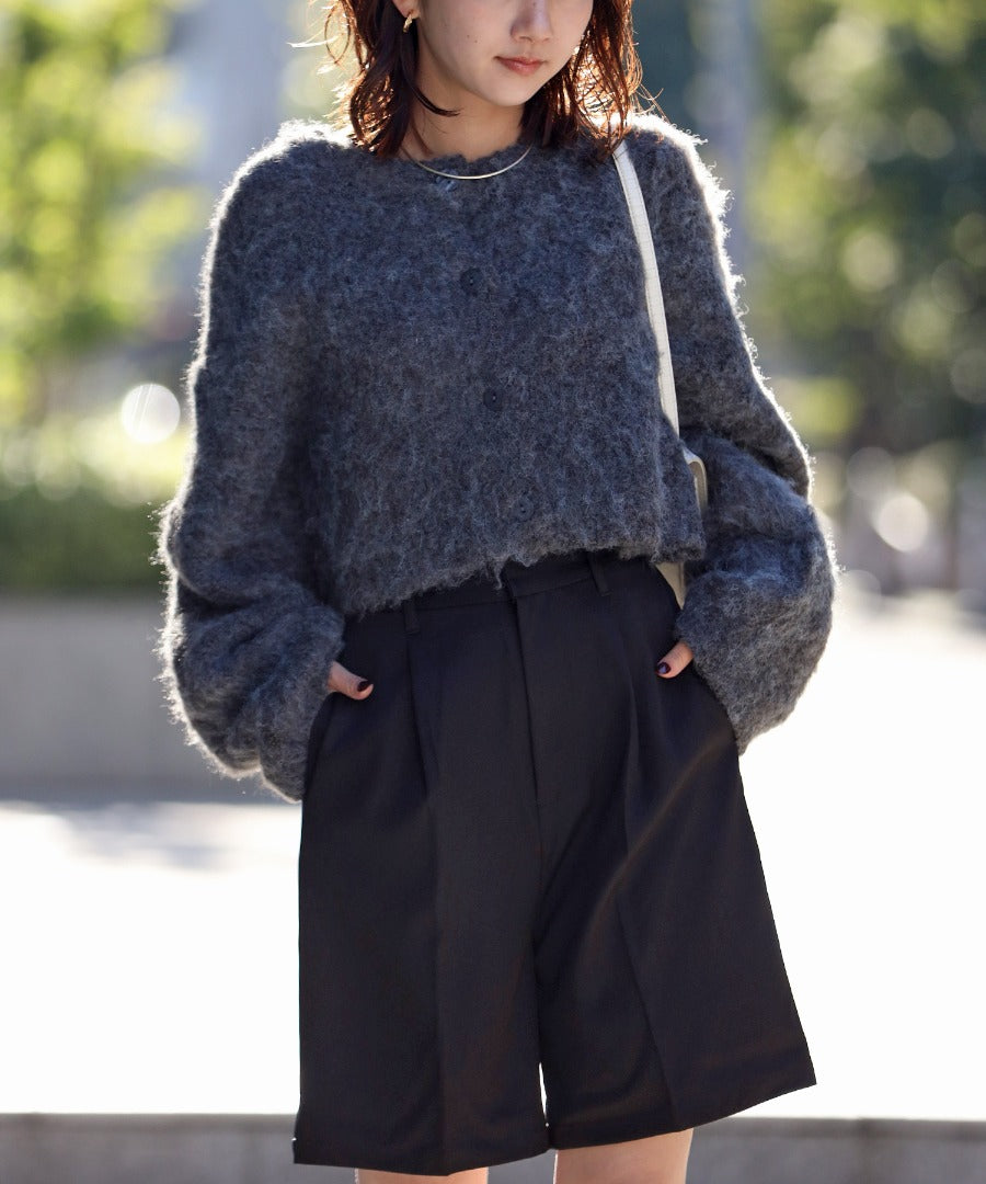 Cropped Loop Yarn Knit Cardigan [LADIES] 1