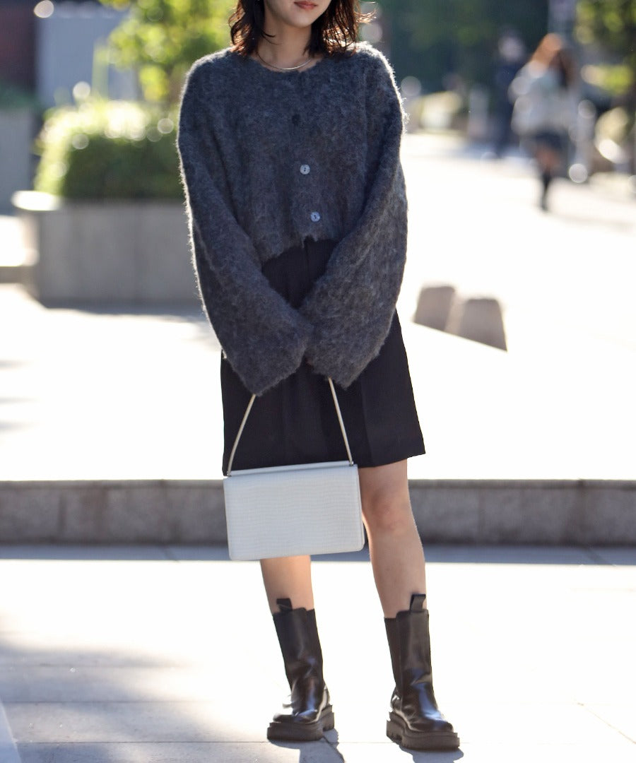 Cropped Loop Yarn Knit Cardigan [LADIES] 2
