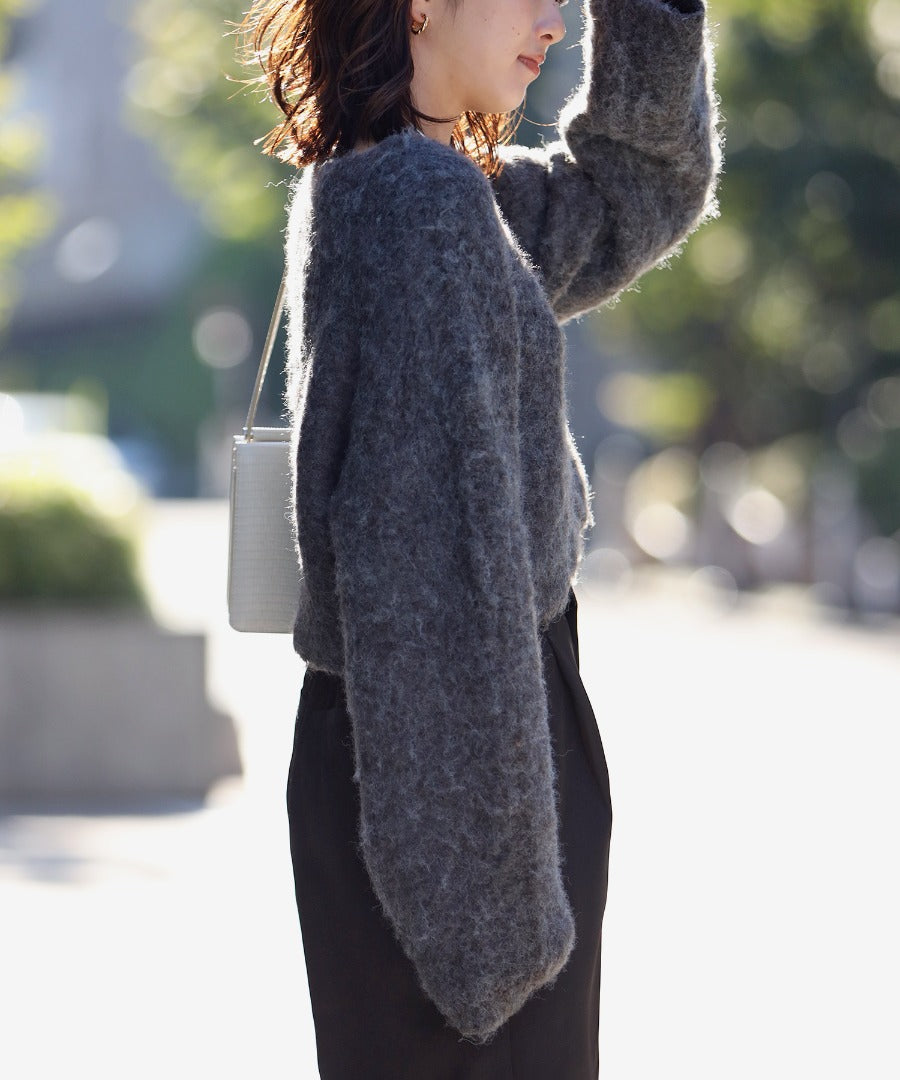 Cropped Loop Yarn Knit Cardigan [LADIES] 3