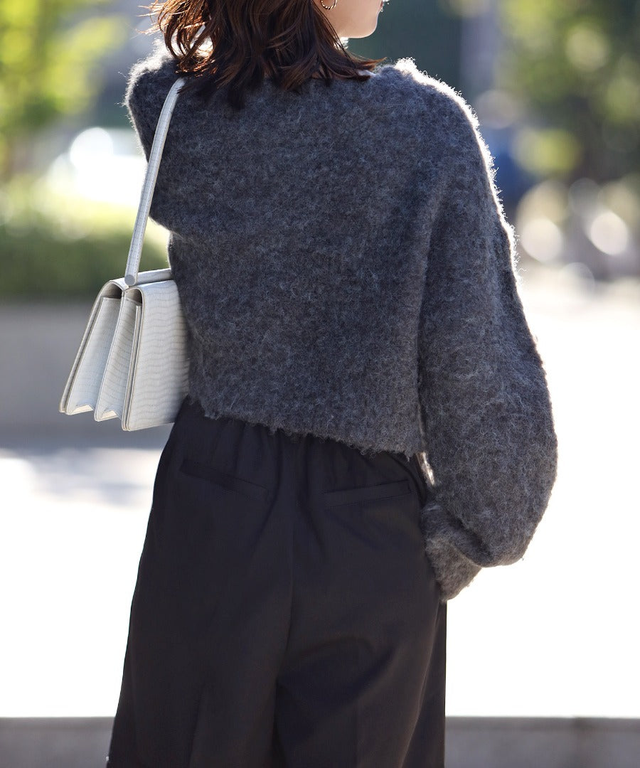 Cropped Loop Yarn Knit Cardigan [LADIES] 6
