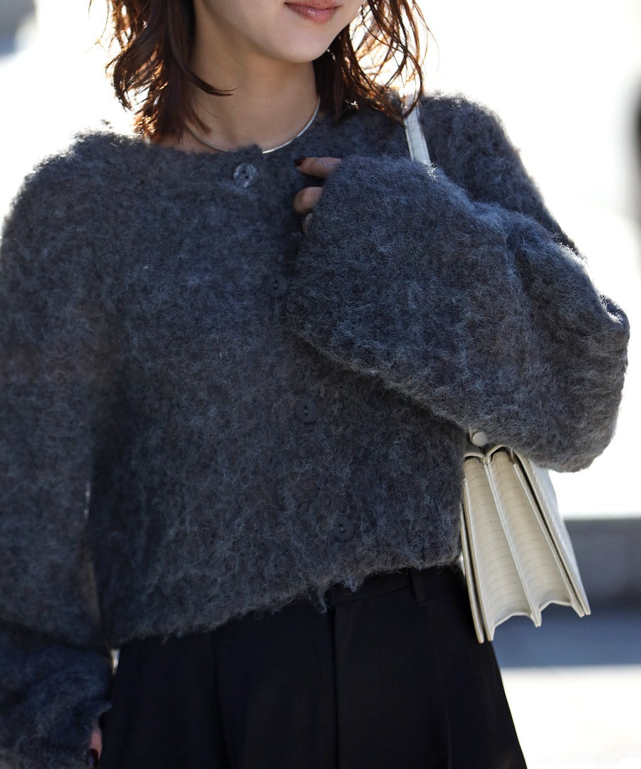 Cropped Loop Yarn Knit Cardigan [LADIES] 9