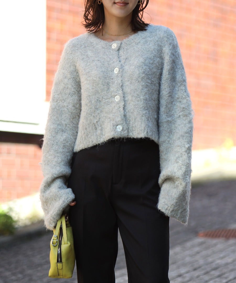 Cropped Loop Yarn Knit Cardigan [LADIES] 11