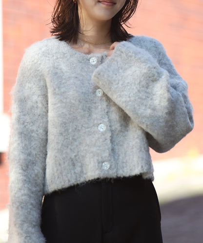Cropped Loop Yarn Knit Cardigan [LADIES] 17