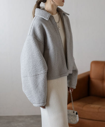 Boucle Stand Collar Double Zip Blouson [LADIES] 16