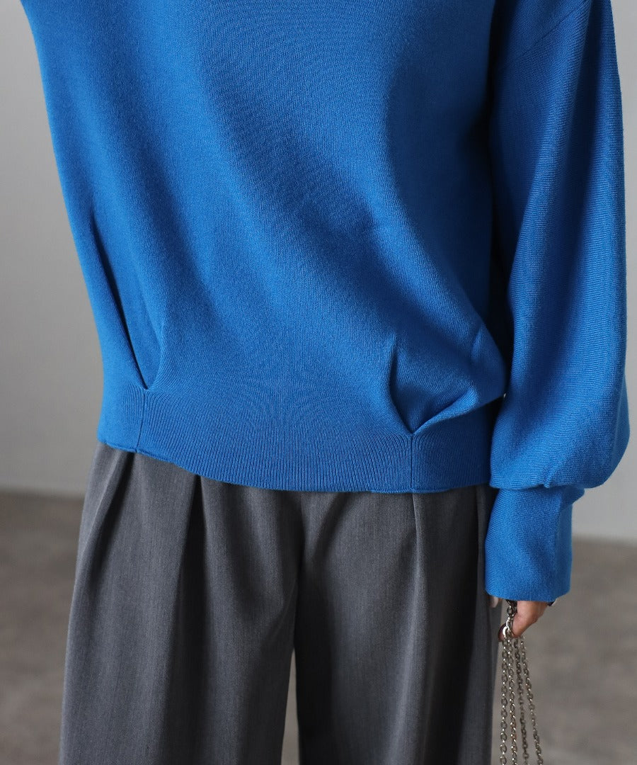 Front-Back 2Way Volume Sleeve Tucked Hem Anti-Static Knit [LADIES] 12