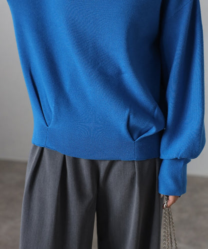 Front-Back 2Way Volume Sleeve Tucked Hem Anti-Static Knit [LADIES] 12