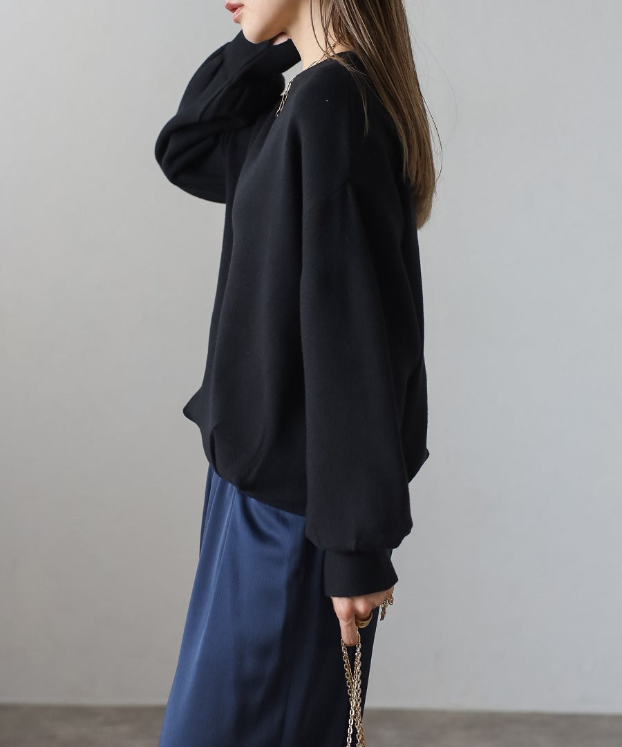 Front-Back 2Way Volume Sleeve Tucked Hem Anti-Static Knit [LADIES] 15