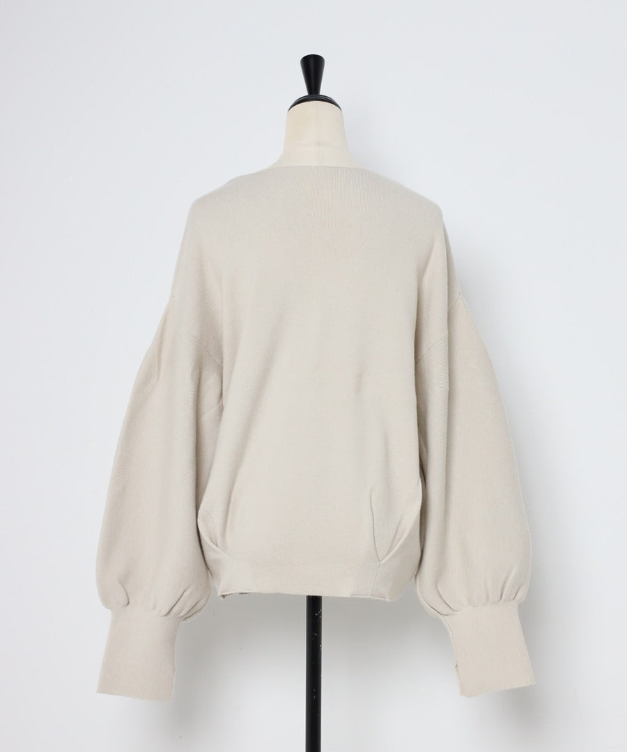 Front-Back 2Way Volume Sleeve Tucked Hem Anti-Static Knit [LADIES] 26