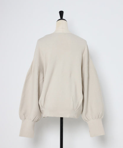 Front-Back 2Way Volume Sleeve Tucked Hem Anti-Static Knit [LADIES] 26