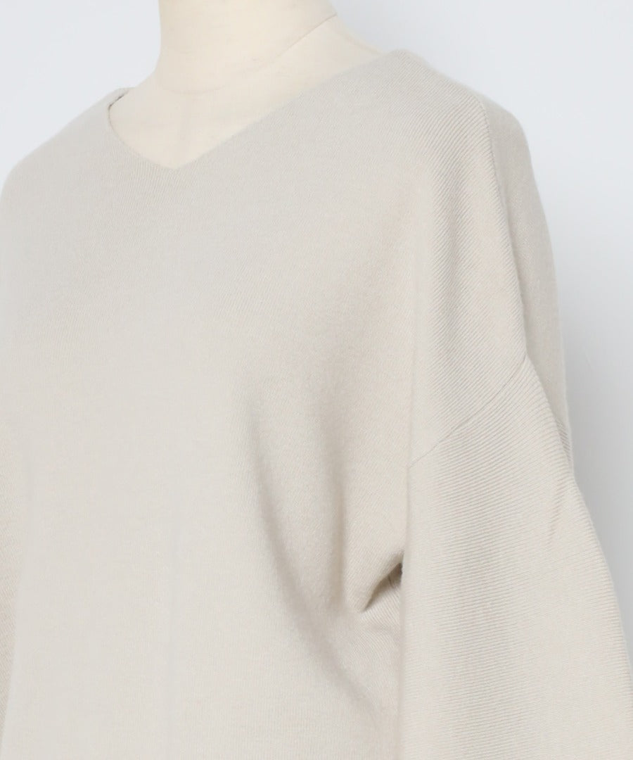Front-Back 2Way Volume Sleeve Tucked Hem Anti-Static Knit [LADIES] 27