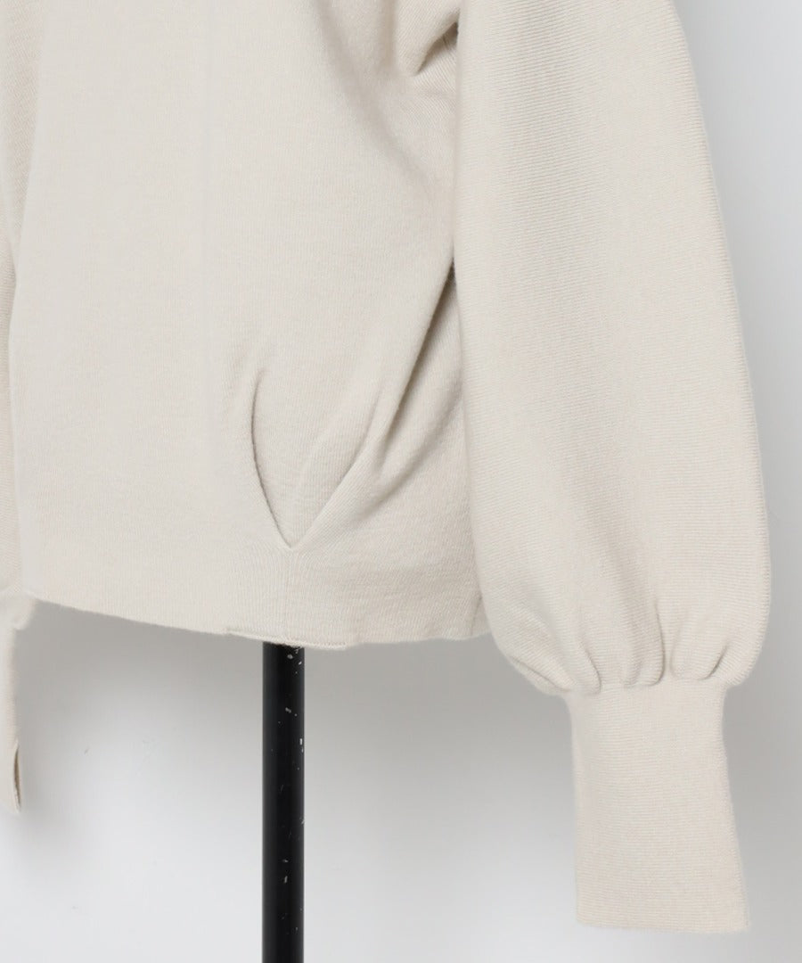 Front-Back 2Way Volume Sleeve Tucked Hem Anti-Static Knit [LADIES] 28